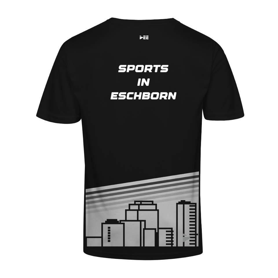 Sonderedition Allround-Sportshirt Skyline Eschborn (schwarz/weiß)