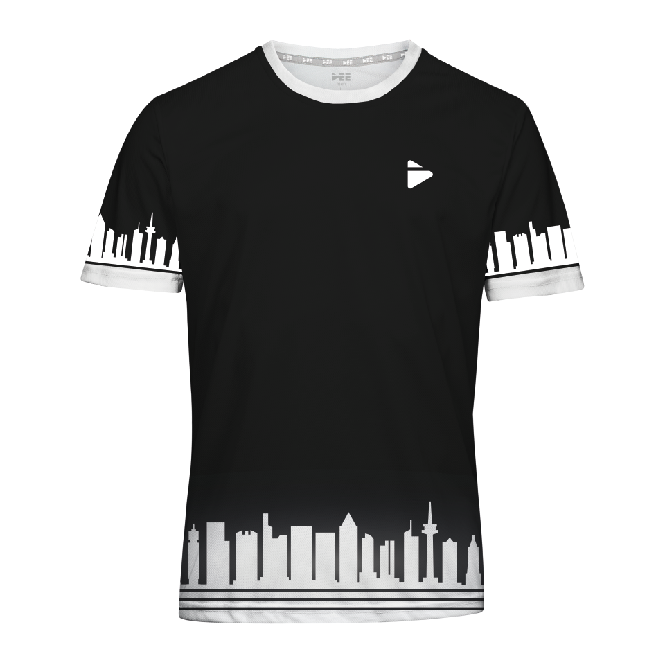Sonderedition Allround-Sportshirt Skyline Frankfurt (schwarz/weiß)