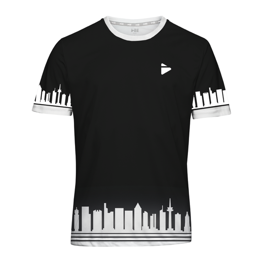 Sonderedition Allround-Sportshirt Skyline Frankfurt (schwarz/weiß)